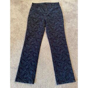 Talbots Womens Floral Pattern Pants Size 4 Blue & Black